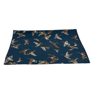 Vintage Duck Print Pillowcase Navy Cotton Hunting Theme